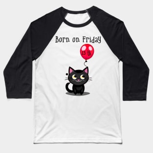 Cute Black Cat Baseball T-Shirt